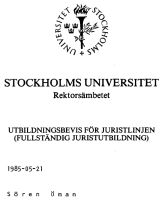 Sören Ömans juristexamen